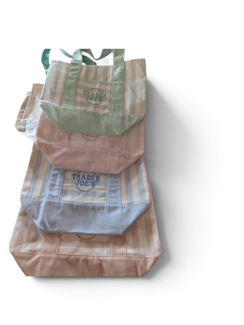 Pastel Stripe Tote Bags